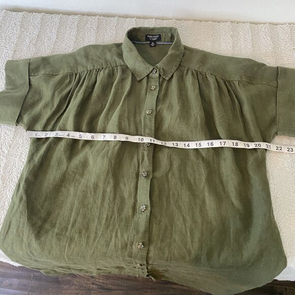 J Crew Baird Mcnutt Irish Linen Shirtdress Short Sleeve Dress Women’s Medium - Picture 10 of 13